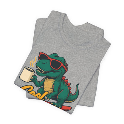 Cool Beans Dino Tee, Fun T-Shirt for Dinosaur Lovers, Casual Wear, Unique Gift Idea for Birthdays, Coffee Enthusiast Gift