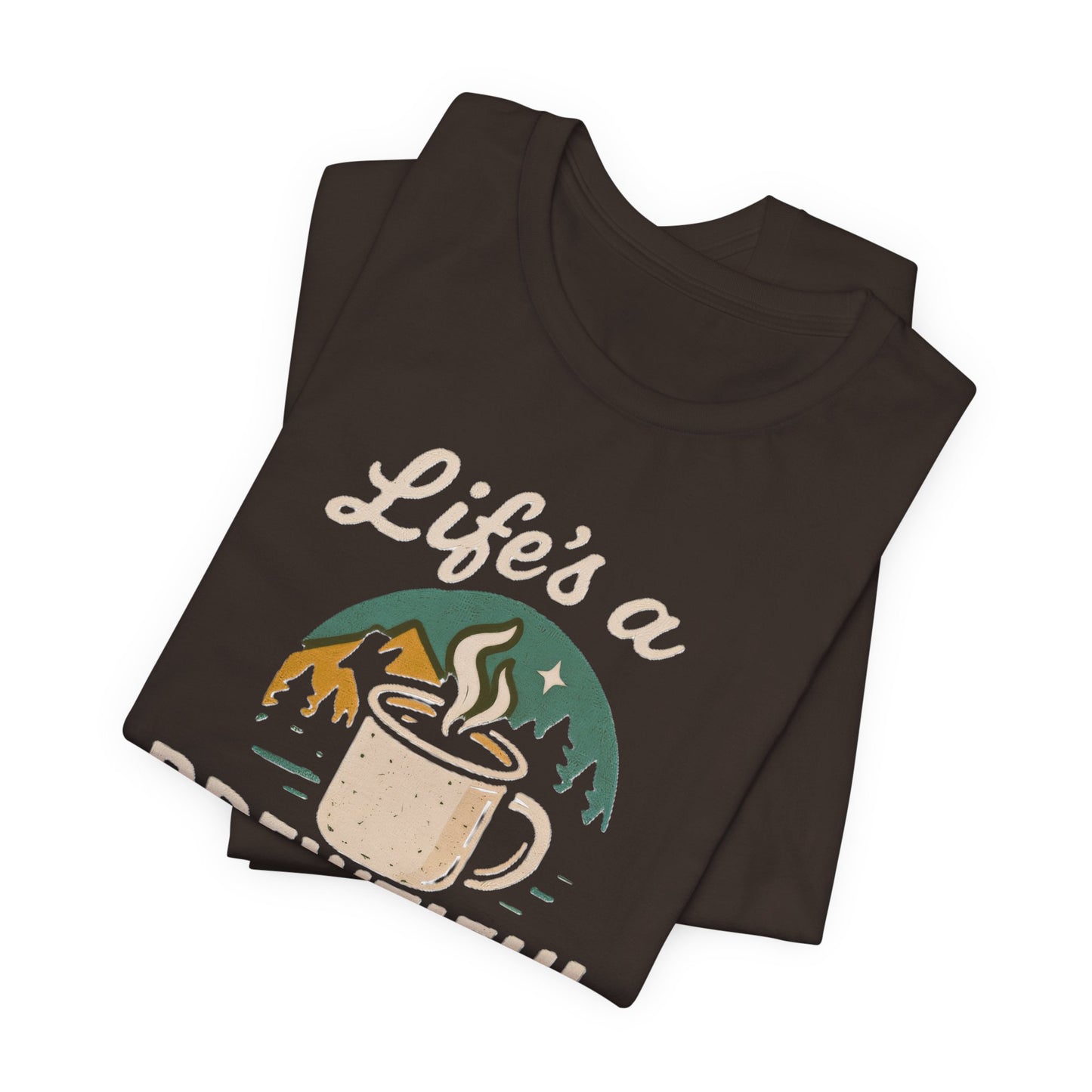 Brewtiful Adventure Tee - Unisex Short Sleeve T-Shirt, Coffee Lover Gift, Hiking Apparel, Adventure Shirt, Travel Outfit