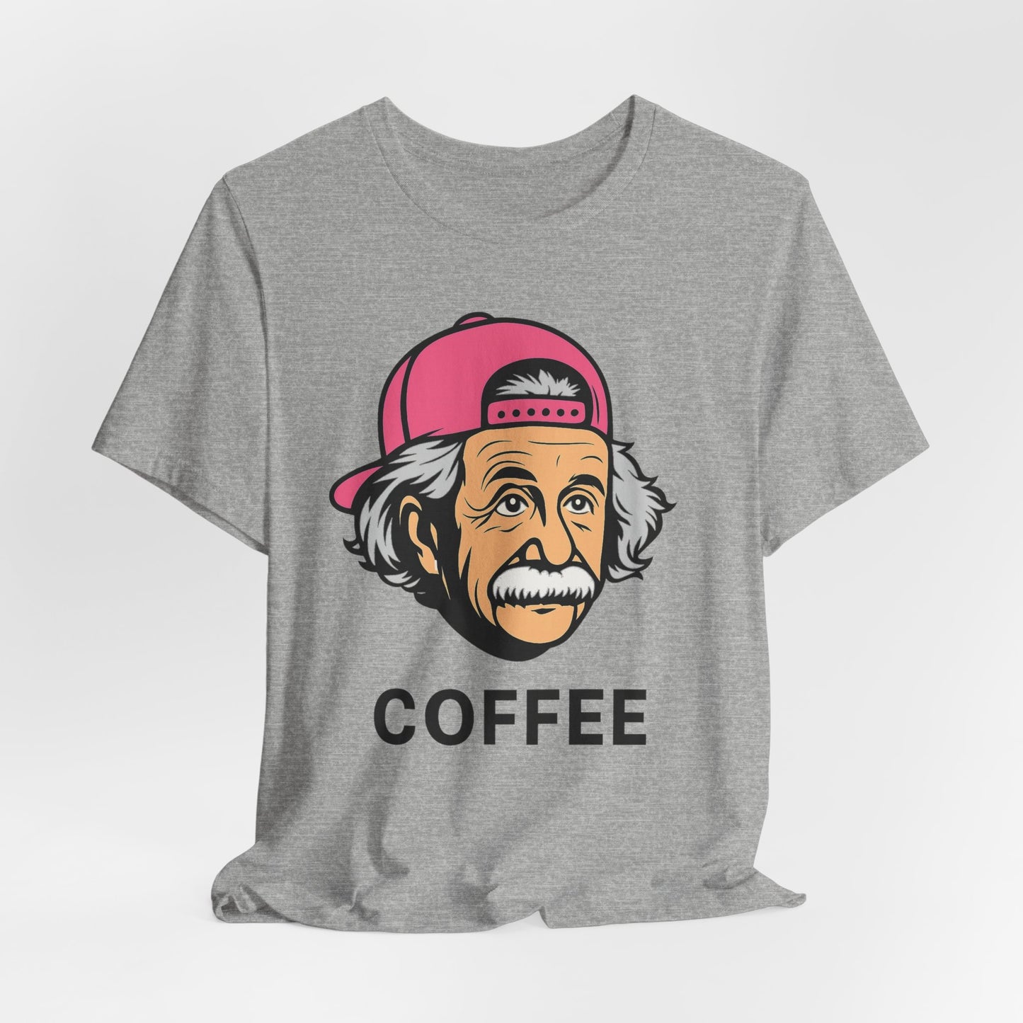 Funny Einstein Coffee Tee, Unisex Short Sleeve Shirt, Great for Coffee Lovers, Gift for Dad, Cute & Quirky Apparel