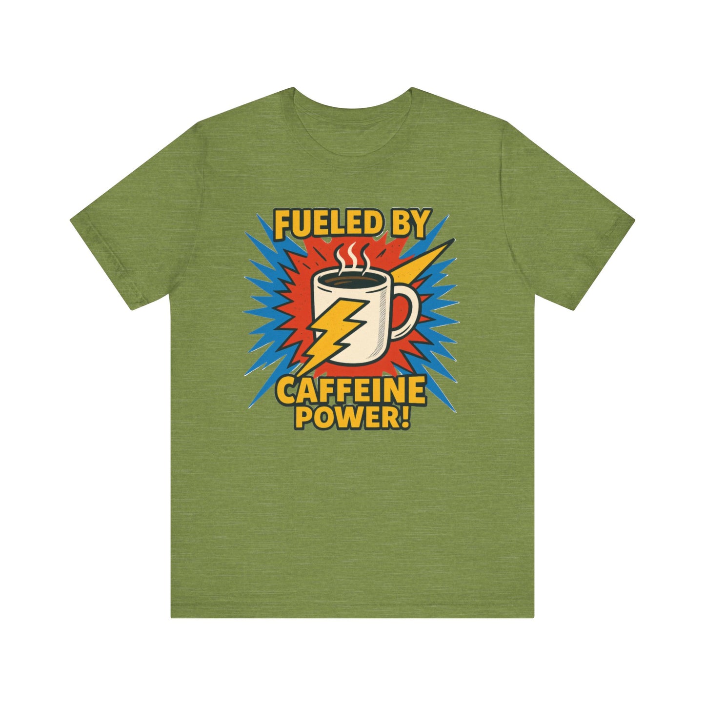 Caffeine Power Tee - Unisex Jersey Short Sleeve T-Shirt, Coffee Lover Gift, Casual Wear, Funny Quote Shirt, Birthday or Holiday Apparel