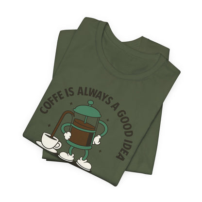 Coffee Lover's Short Sleeve Tee, Unisex Jersey T-Shirt, Casual Gift for Coffee Enthusiasts, Perfect for Birthdays, Coffee Breaks, Cozy Vibe