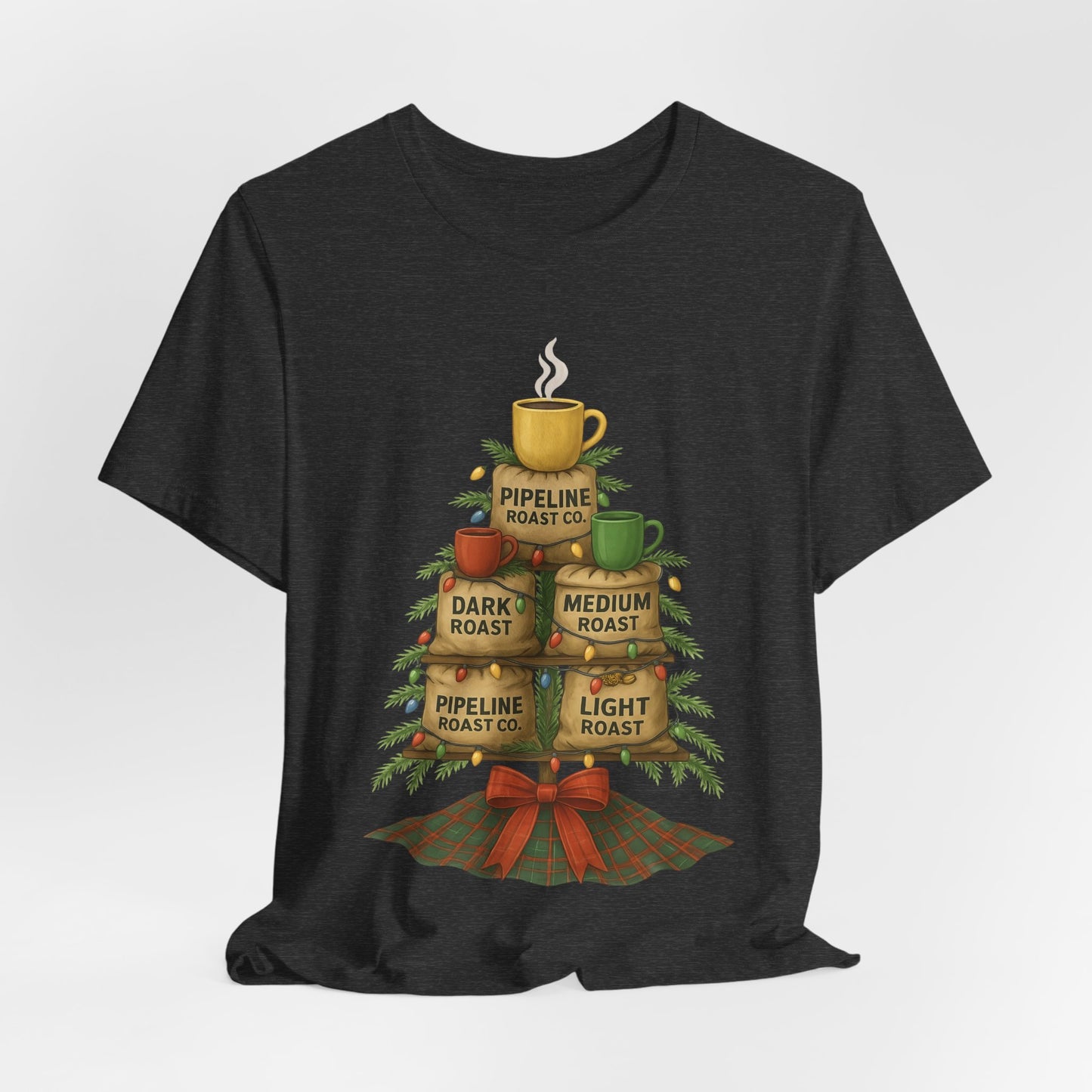 Coffee Lover's Tee, Unisex Short Sleeve T-Shirt, Christmas Gift, Coffee Themed Apparel, Cozy Vibes, Holiday Celebrations