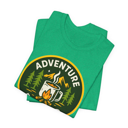 Adventure Roasted Tee - Unisex Short Sleeve Shirt, Outdoor Apparel, Camping Gift, Coffee Lover T-Shirt, Fun Adventure Wear