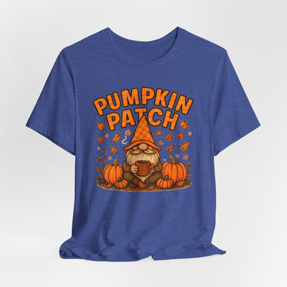 Fall Pumpkin Patch Tee, Cozy Autumn T-Shirt, Seasonal Gnome Shirt, Halloween Fun Apparel, Graphic Tee for Nature Lovers