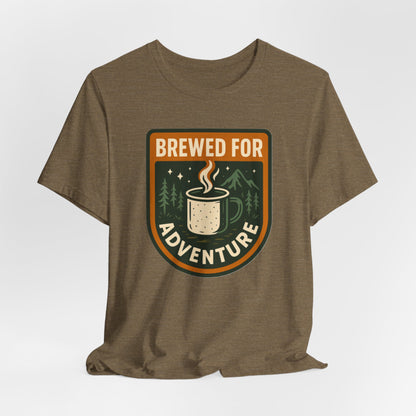 Adventure Brewed Graphic Tee - Perfect for Outdoors Lovers, Travel, Hiking, Camping, Gift for Adventurers