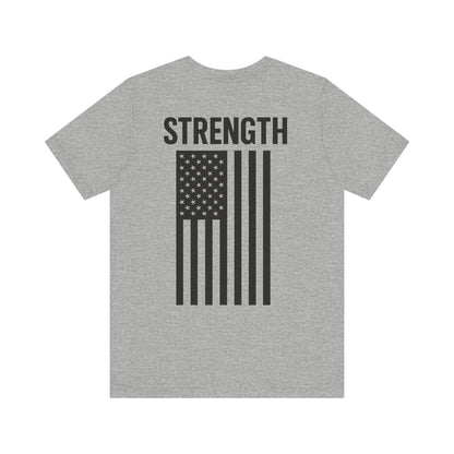Patriotic Strength T-Shirt, Unisex Tee, 4th of July Shirt, Independence Day Apparel, Casual Summer Wear, Gift for Veterans