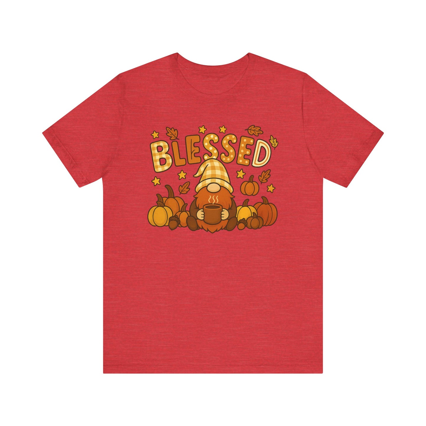 Fall Gnome Blessed Tee, Autumn T-Shirt, Thanksgiving Wear, Seasonal Shirt, Cozy Fall Apparel Gift