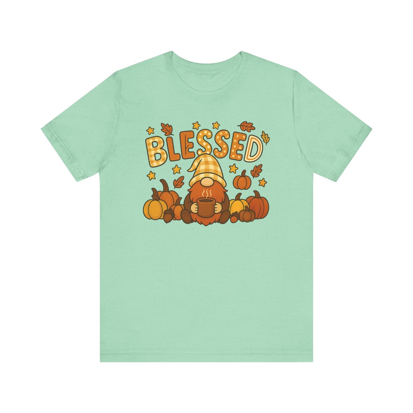 Fall Gnome Blessed Tee, Autumn T-Shirt, Thanksgiving Wear, Seasonal Shirt, Cozy Fall Apparel Gift