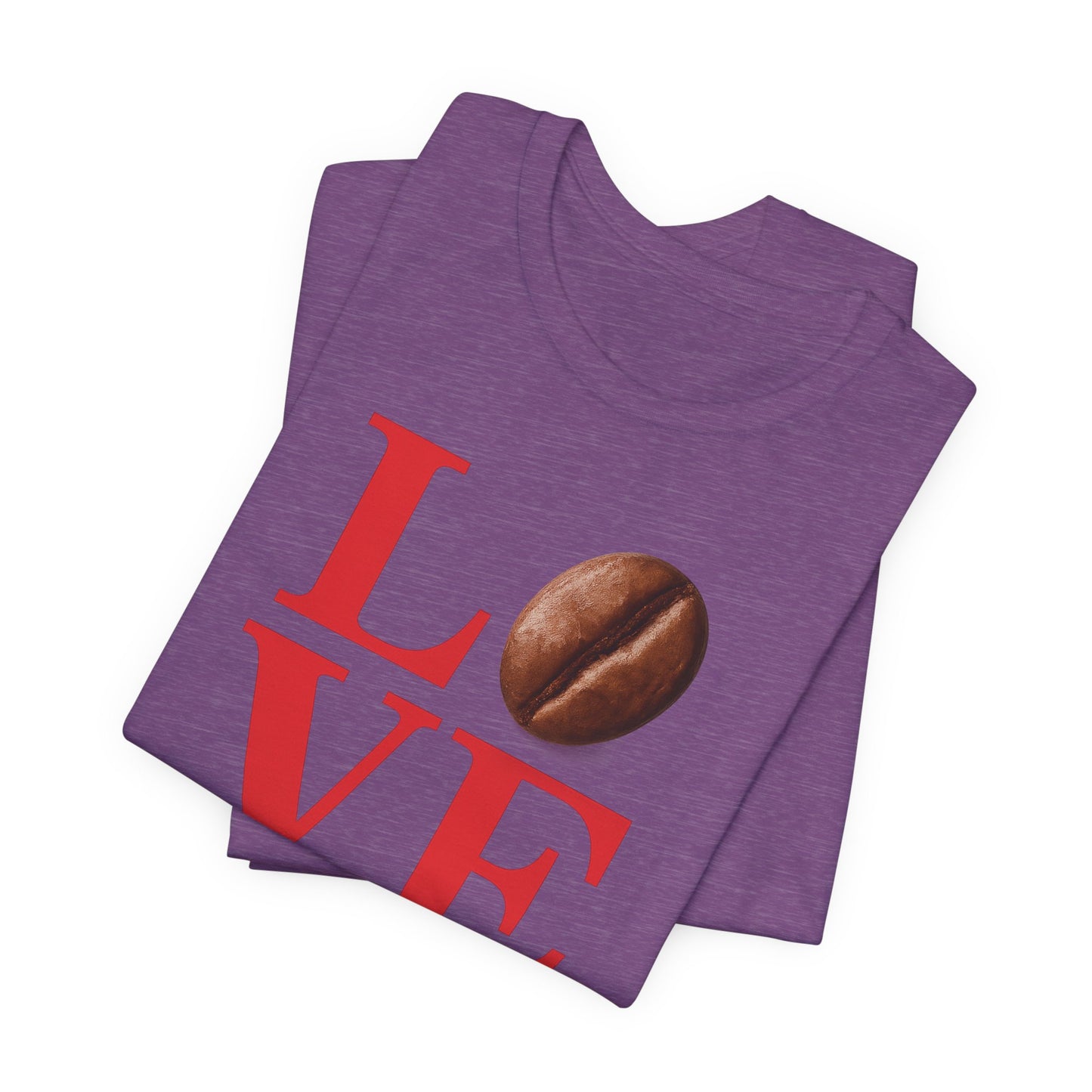 Pipeline Roast Co. LOVE Coffee Bean T-Shirt – Unisex Jersey Short Sleeve Tee for Coffee Lovers