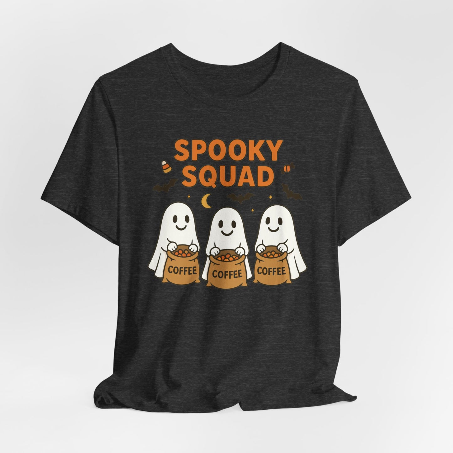 Spooky Squad Coffee Ghosts Tee – Halloween Shirt for Coffee Lovers
