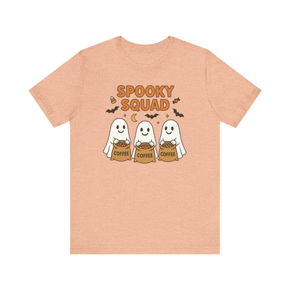 Spooky Squad Coffee Ghosts Tee – Halloween Shirt for Coffee Lovers