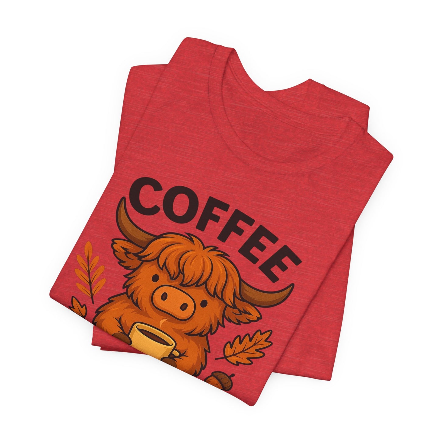 Coffee Lover’s Unisex Tee | Cute Cow Design | Perfect for Casual Gatherings, Birthdays, Coffee Lovers, Gifts