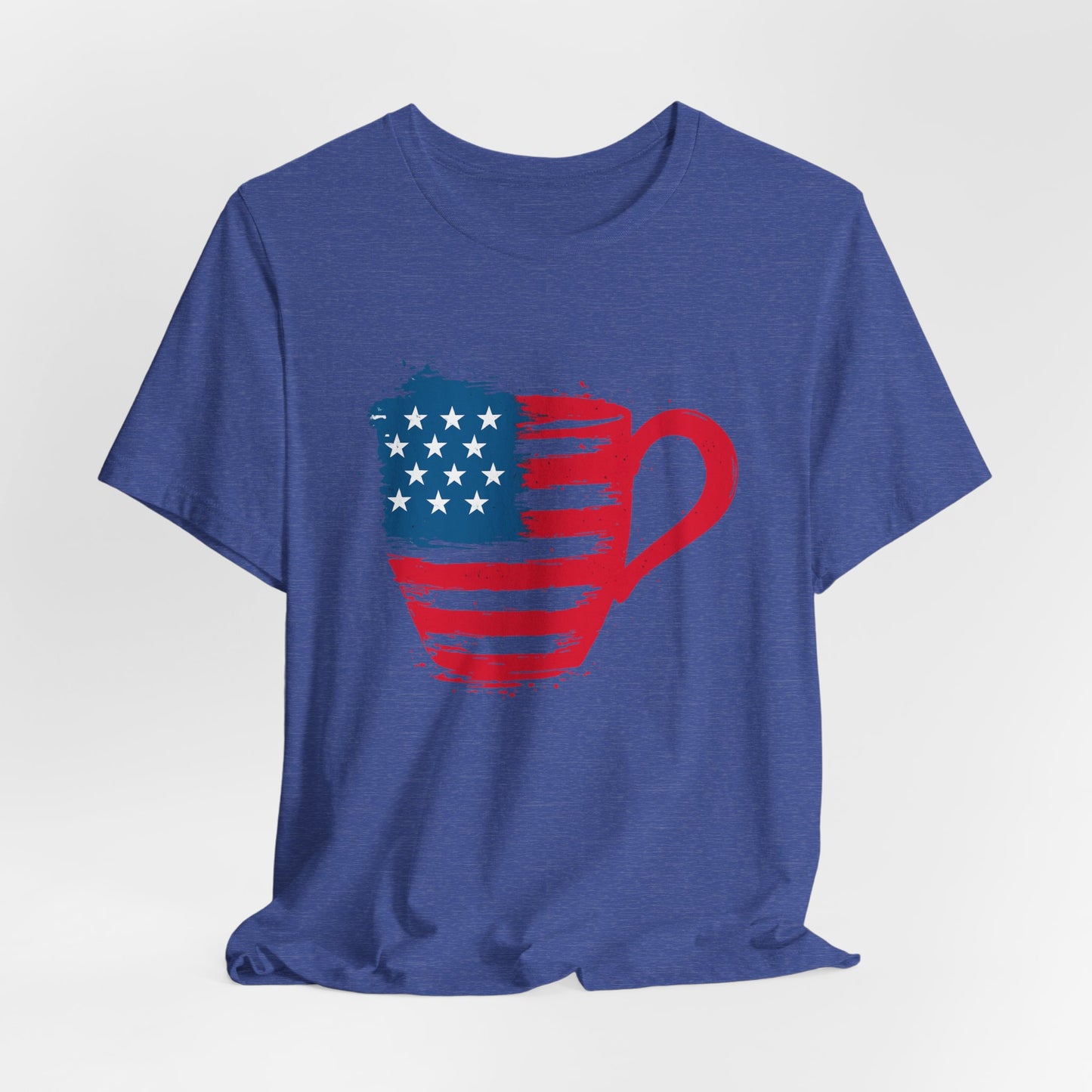 Patriotic Coffee Lover's Tee, Unisex Shirt, Independence Day Apparel, Gift for Barista, American Flag Tee, Casual Wear