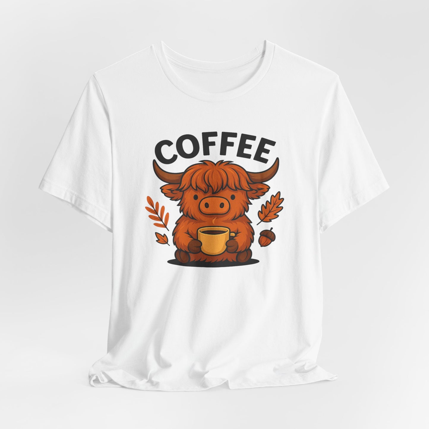 Coffee Lover’s Unisex Tee | Cute Cow Design | Perfect for Casual Gatherings, Birthdays, Coffee Lovers, Gifts
