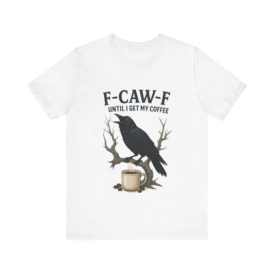 Coffee Lover's Tee, Unisex T-Shirt, Funny Gift, Crow Graphic Tee, Coffee Enthusiast Shirt, Unique Coffee Apparel