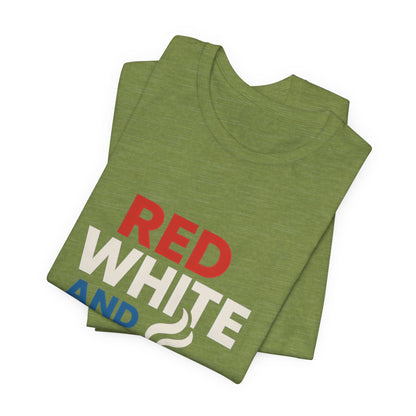 Unisex Patriotic Coffee Tee, Red White and Brew Shirt, Independence Day Apparel, USA Shirt, Summer BBQ Outfit, Gift for Men and Women