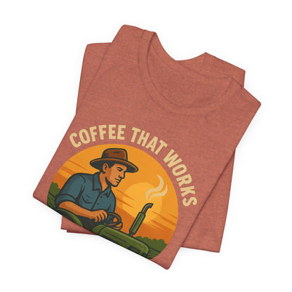Coffee-Themed Unisex Tee, Vintage Farm Shirt, Coffee Lover Gift, Gifts for Him, Men's Graphic Tee, Cool Casual Wear