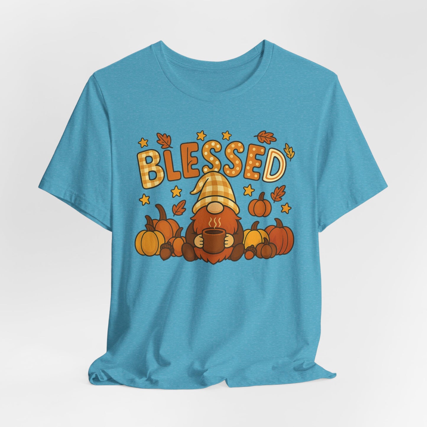 Fall Gnome Blessed Tee, Autumn T-Shirt, Thanksgiving Wear, Seasonal Shirt, Cozy Fall Apparel Gift
