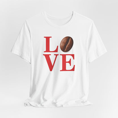 Pipeline Roast Co. LOVE Coffee Bean T-Shirt – Unisex Jersey Short Sleeve Tee for Coffee Lovers