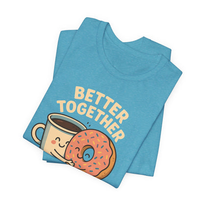 Cute Coffee and Donut Tee, Unisex Jersey Short Sleeve Tee, Funny Food Lover Shirt, Gift for Coffee Lovers, Cute Breakfast Apparel, [...]
