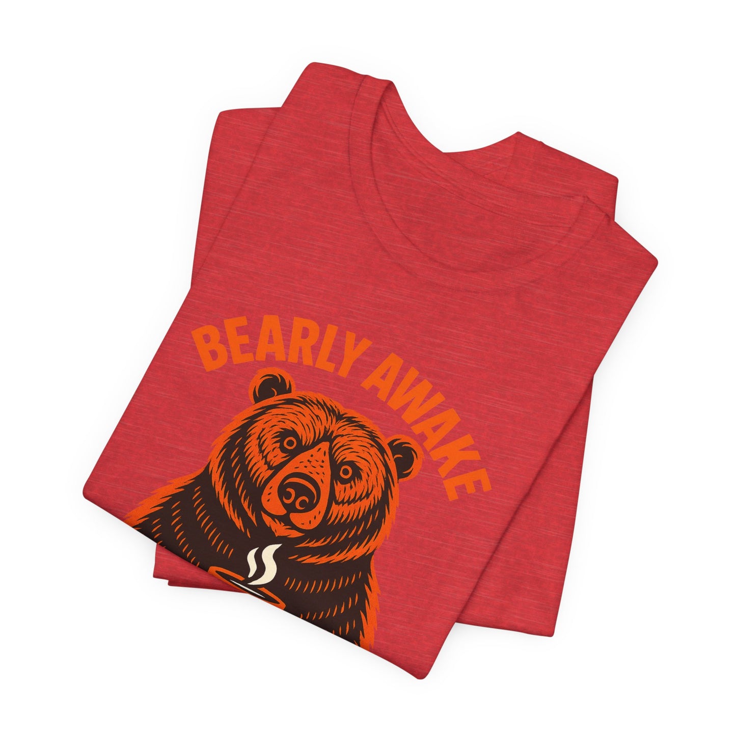 Coffee Lover Bear Tee, Cozy Casual T-Shirt, Perfect Gift for Coffee Enthusiasts, Daily Wear, Bearly Awake Design