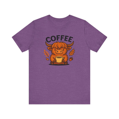 Coffee Lover’s Unisex Tee | Cute Cow Design | Perfect for Casual Gatherings, Birthdays, Coffee Lovers, Gifts