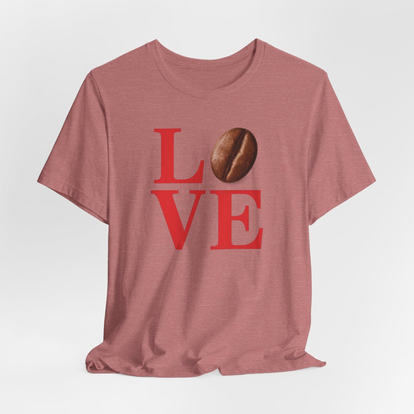 Pipeline Roast Co. LOVE Coffee Bean T-Shirt – Unisex Jersey Short Sleeve Tee for Coffee Lovers