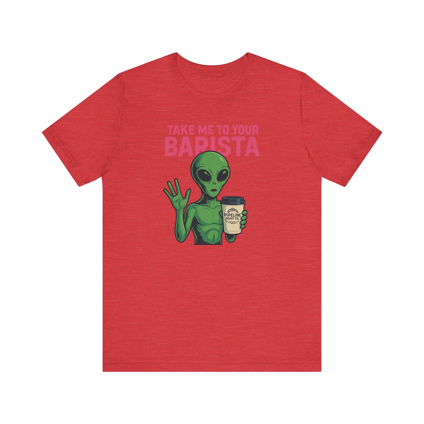 Alien Barista Tee, Funny Coffee Lover Shirt, Unisex Graphic Tee, Gift for Barista, Unique Casual Wear, Quirky Humor Top