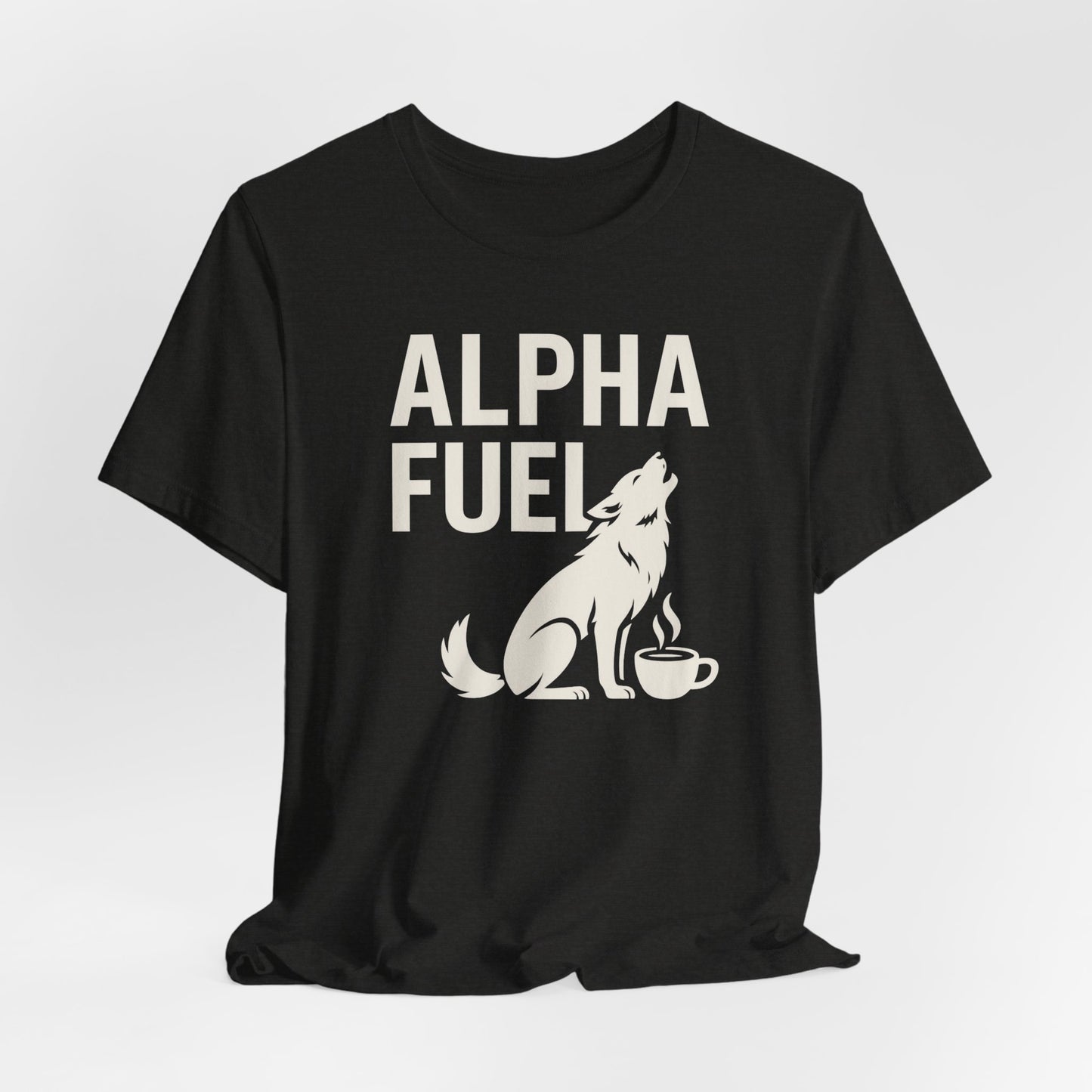 Alpha Fuel Unisex Tee, Coffee Lover T-Shirt, Gift for Baristas, Dog and Cat Owners Gift, Casual Everyday Wear