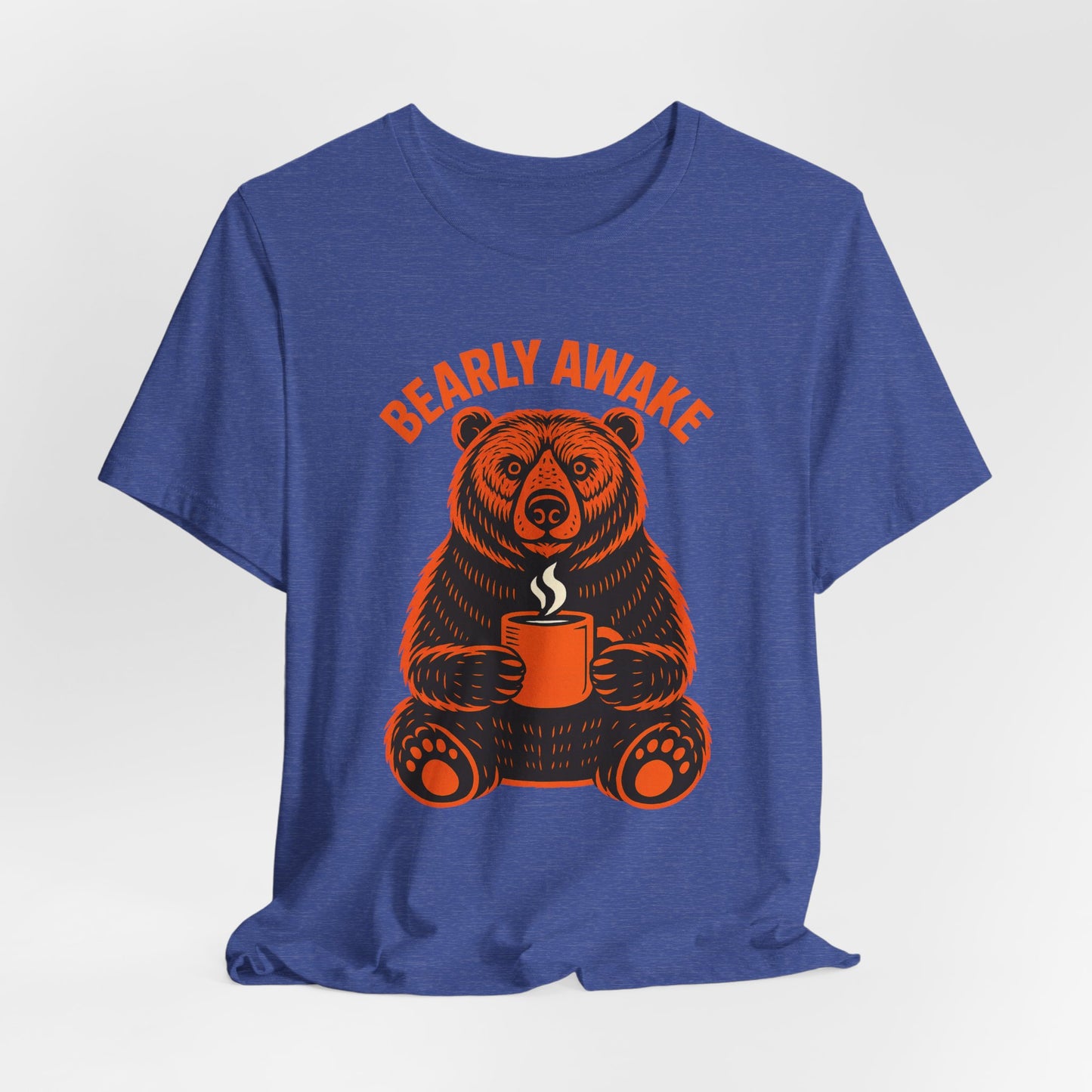 Coffee Lover Bear Tee, Cozy Casual T-Shirt, Perfect Gift for Coffee Enthusiasts, Daily Wear, Bearly Awake Design