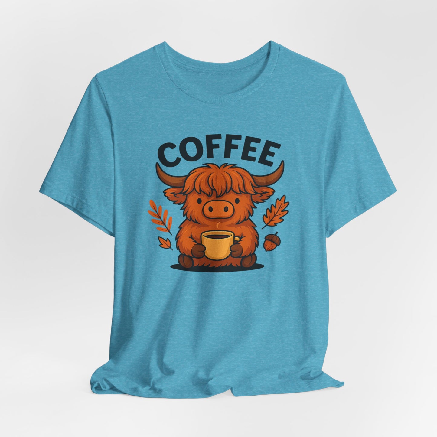 Coffee Lover’s Unisex Tee | Cute Cow Design | Perfect for Casual Gatherings, Birthdays, Coffee Lovers, Gifts