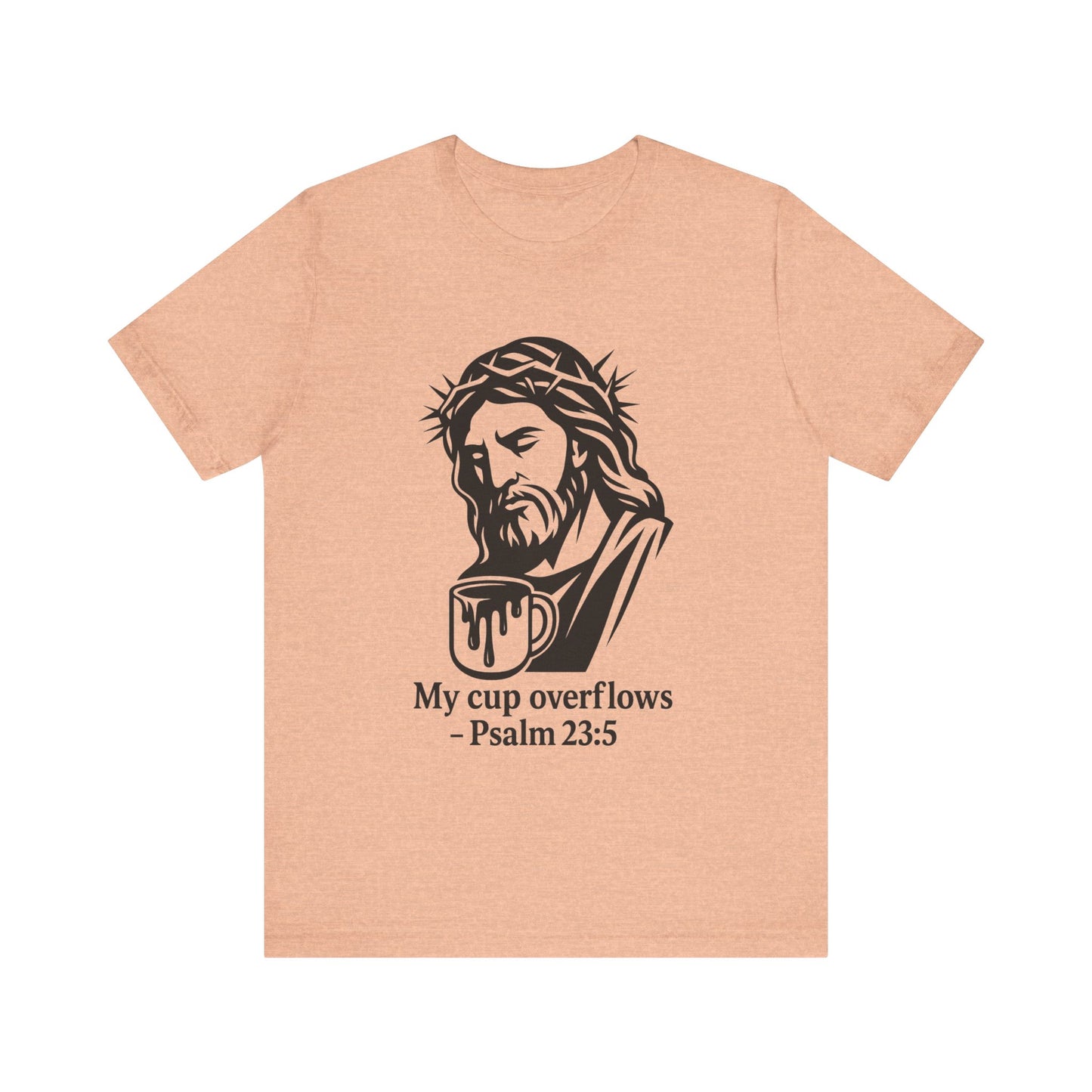 Faith Bible Verse Graphic Tee – Inspirational Psalm 23:5 Shirt, Crown of Thorns Design