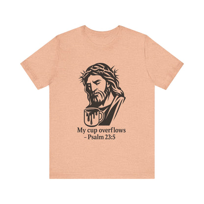 Faith Bible Verse Graphic Tee – Inspirational Psalm 23:5 Shirt, Crown of Thorns Design