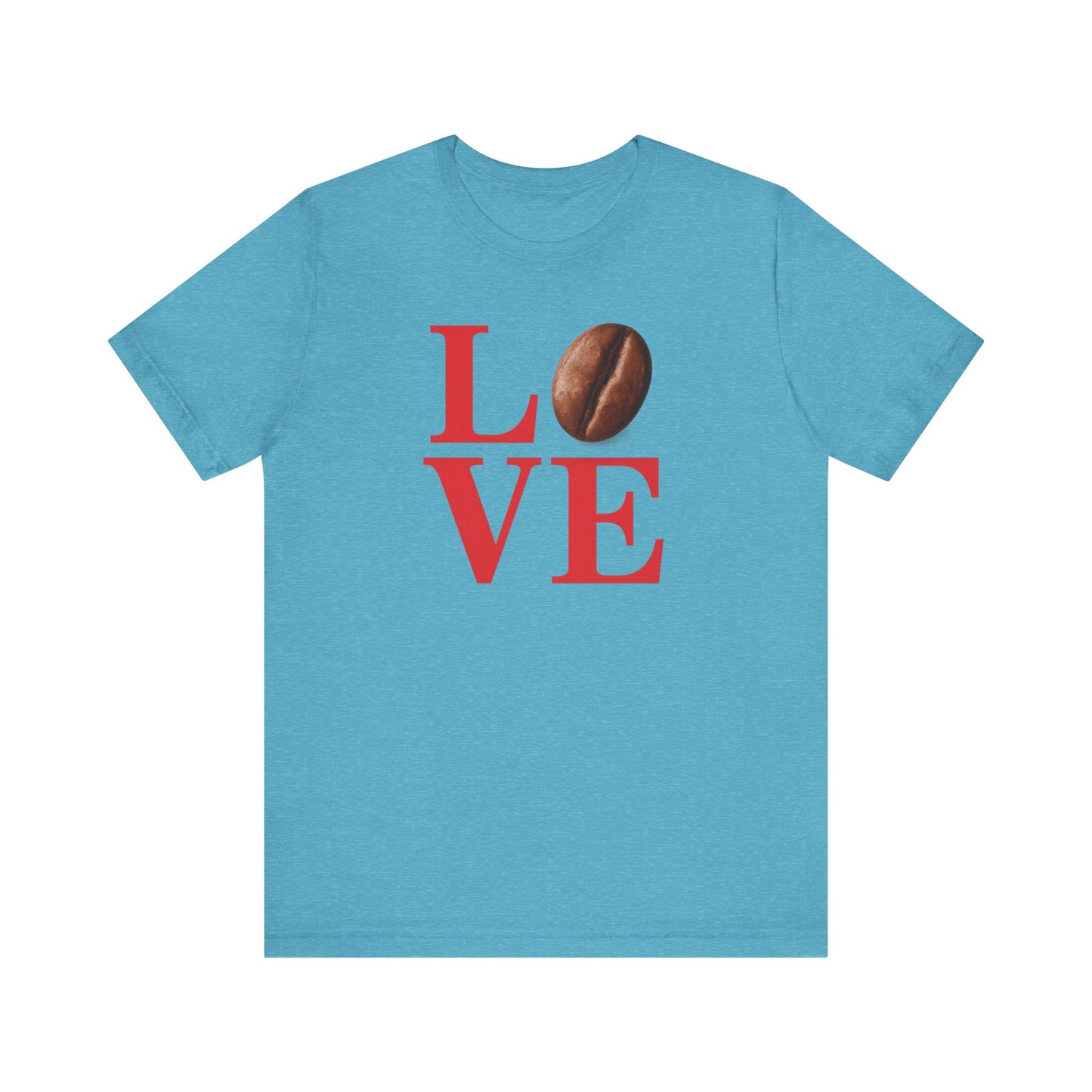 Pipeline Roast Co. LOVE Coffee Bean T-Shirt – Unisex Jersey Short Sleeve Tee for Coffee Lovers