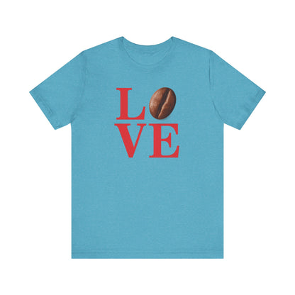Pipeline Roast Co. LOVE Coffee Bean T-Shirt – Unisex Jersey Short Sleeve Tee for Coffee Lovers