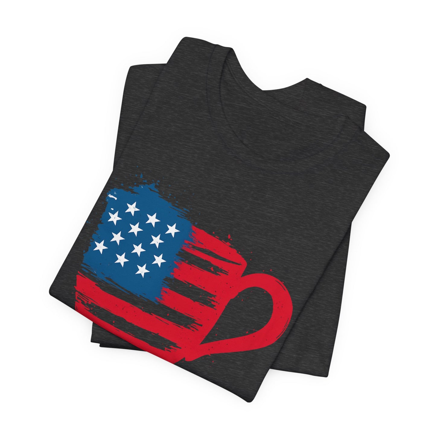 Patriotic Coffee Lover's Tee, Unisex Shirt, Independence Day Apparel, Gift for Barista, American Flag Tee, Casual Wear