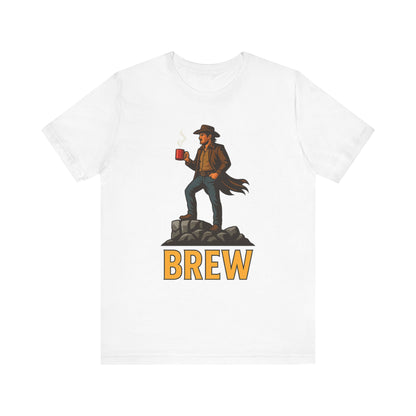 Brew Adventure Tee: Vintage Graphic Unisex Shirt, Coffee Lover Gift, Casual Wear, Hiking Apparel, Men's & Women's Fashion