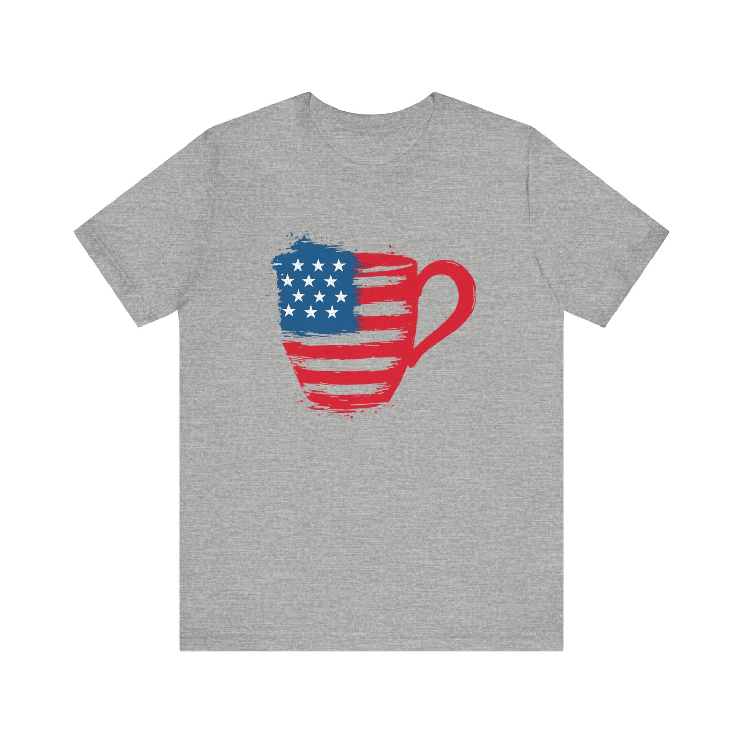 Patriotic Coffee Lover's Tee, Unisex Shirt, Independence Day Apparel, Gift for Barista, American Flag Tee, Casual Wear