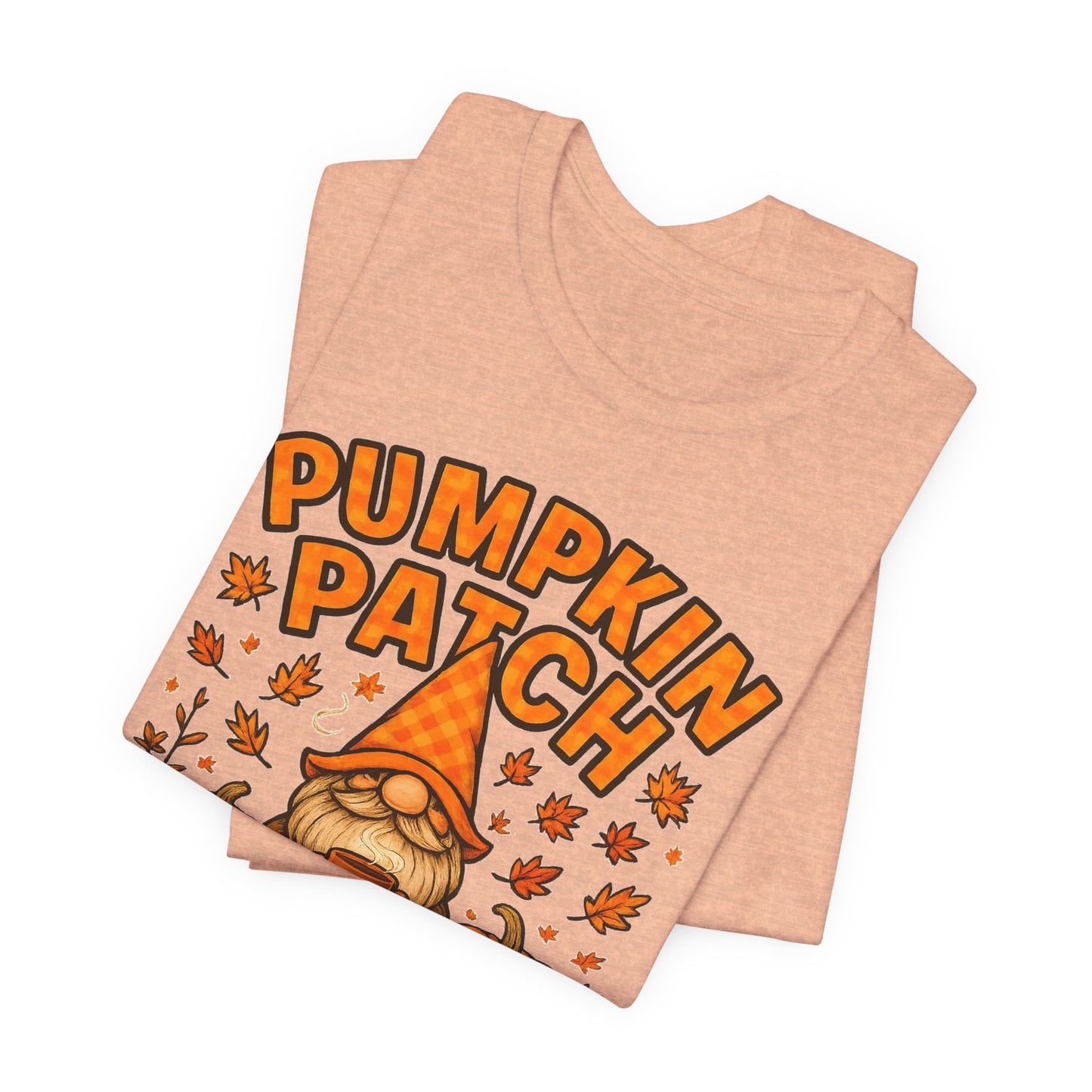 Fall Pumpkin Patch Tee, Cozy Autumn T-Shirt, Seasonal Gnome Shirt, Halloween Fun Apparel, Graphic Tee for Nature Lovers