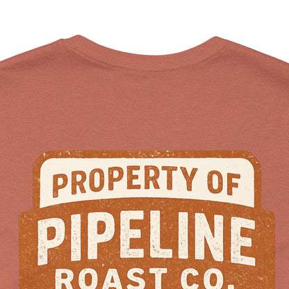 Rusty Vintage Pipeline Roast Co. Industrial Seal Tee – Rugged Workwear Style Coffee Shirt