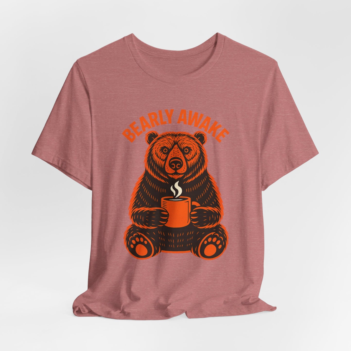 Coffee Lover Bear Tee, Cozy Casual T-Shirt, Perfect Gift for Coffee Enthusiasts, Daily Wear, Bearly Awake Design