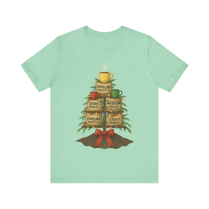 Coffee Lover's Tee, Unisex Short Sleeve T-Shirt, Christmas Gift, Coffee Themed Apparel, Cozy Vibes, Holiday Celebrations