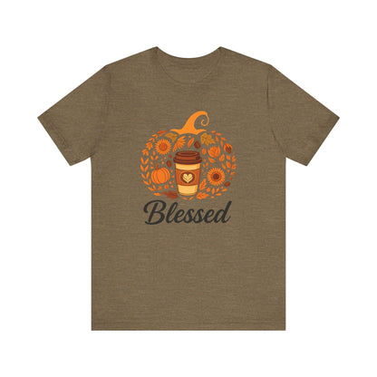 Blessed Pumpkin Fall T-Shirt - Cozy Autumn Style, Perfect Gift for Thanksgiving, Harvest Celebration, Casual Wear, Seasonal Fashion