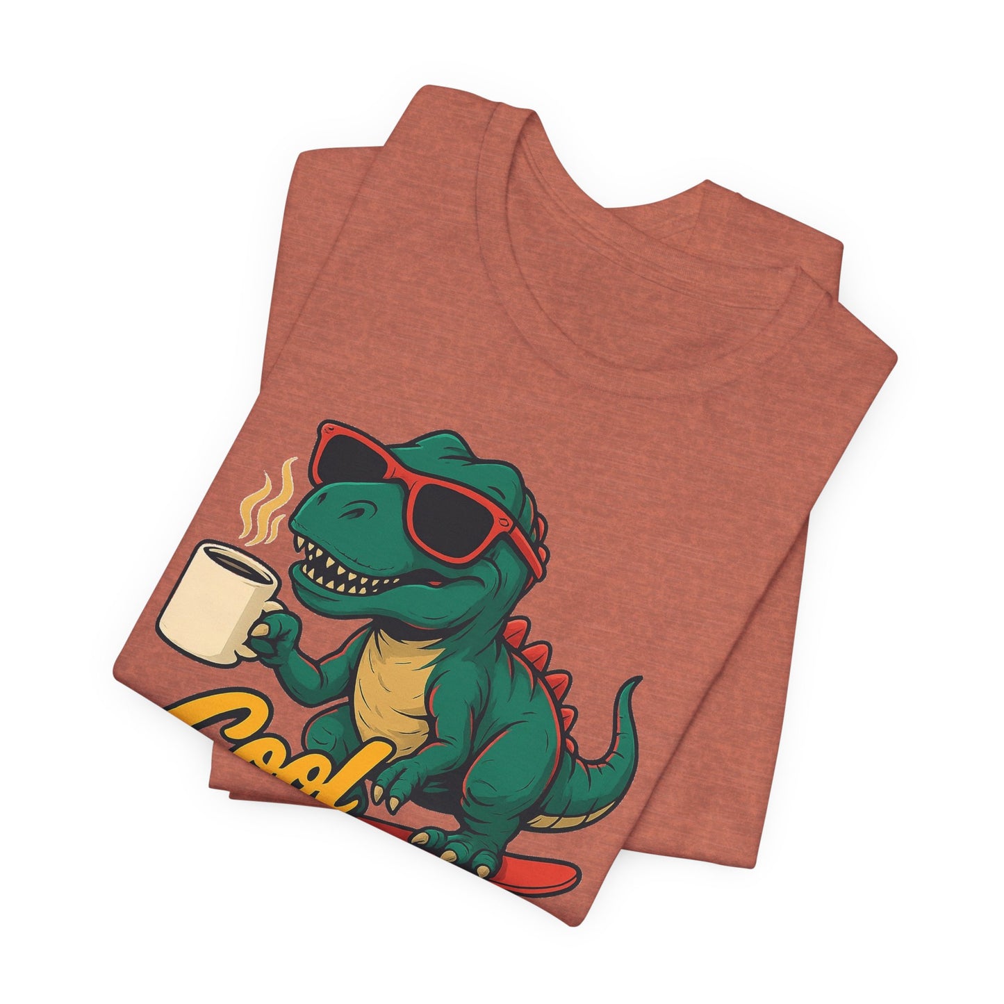 Cool Beans Dino Tee, Fun T-Shirt for Dinosaur Lovers, Casual Wear, Unique Gift Idea for Birthdays, Coffee Enthusiast Gift