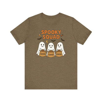 Spooky Squad Coffee Ghosts Tee – Halloween Shirt for Coffee Lovers