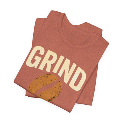 Coffee Lover's Grind Tee, Unisex Short Sleeve Shirt, Perfect Gift for Baristas, Casual Coffee Shop Style, Great for Birthdays, Coffee Days