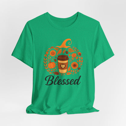 Blessed Pumpkin Fall T-Shirt - Cozy Autumn Style, Perfect Gift for Thanksgiving, Harvest Celebration, Casual Wear, Seasonal Fashion