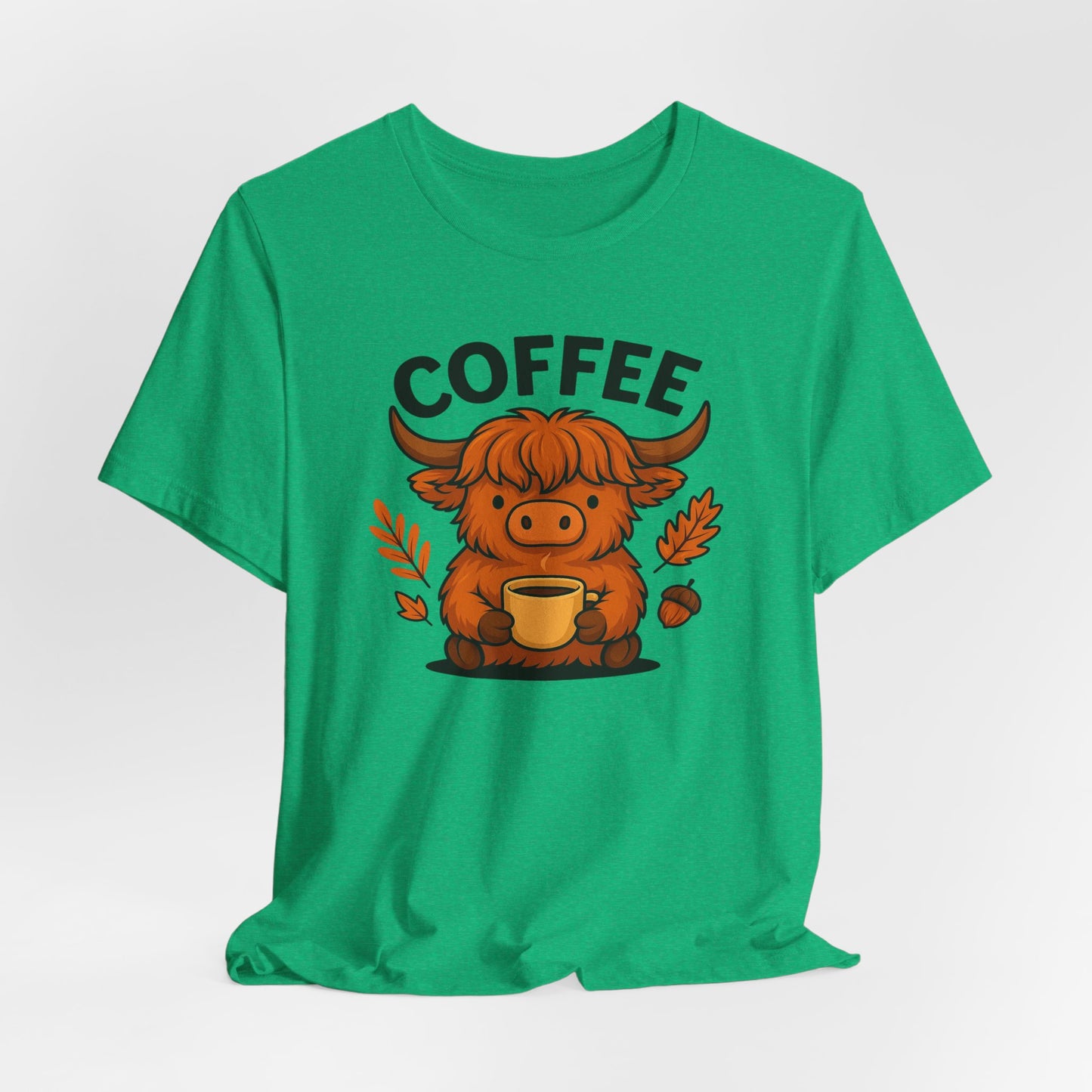 Coffee Lover’s Unisex Tee | Cute Cow Design | Perfect for Casual Gatherings, Birthdays, Coffee Lovers, Gifts