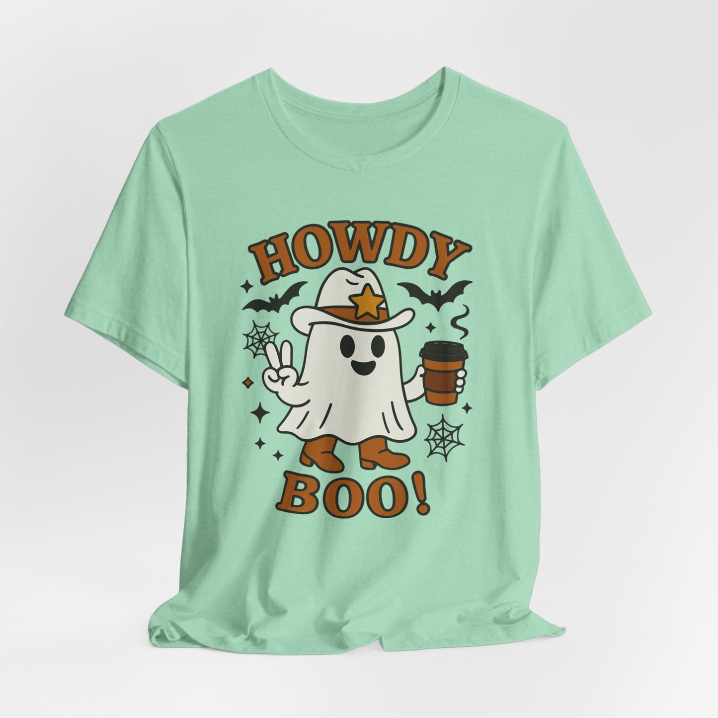Howdy Boo Ghost Tee, Unisex Halloween T-Shirt, Funny Graphic Tee, Halloween Costume Shirt, Spooky Season Apparel