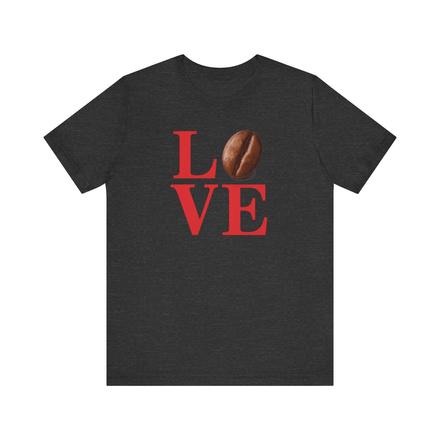 Pipeline Roast Co. LOVE Coffee Bean T-Shirt – Unisex Jersey Short Sleeve Tee for Coffee Lovers